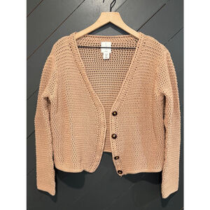 Joie Tan Crochet Cardigan